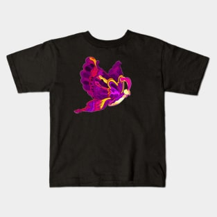 Bright Butterfly in pink, purple, and golden yellow Kids T-Shirt